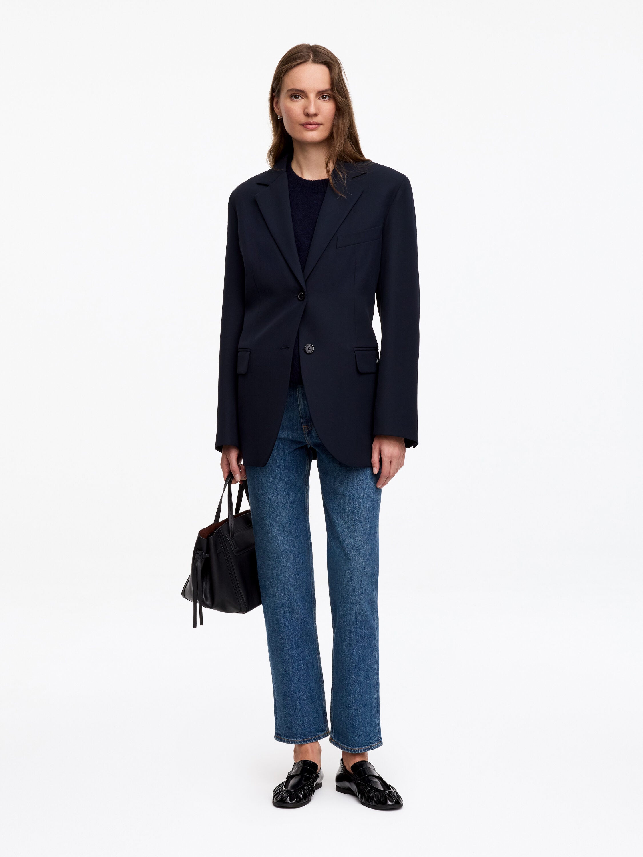 Cropped Slim Jeans - Blue - Image 3