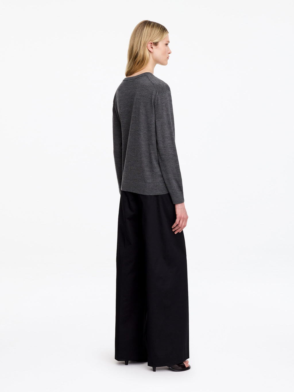 Merino Wool Cardigan - Grey - Image 3