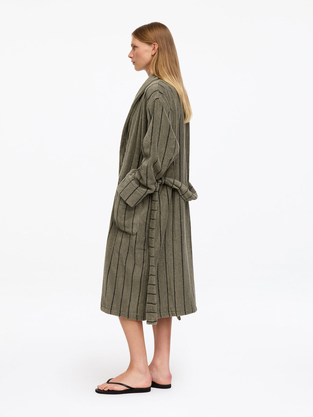 Unisex Cotton Terry Bathrobe - Green - Image 2