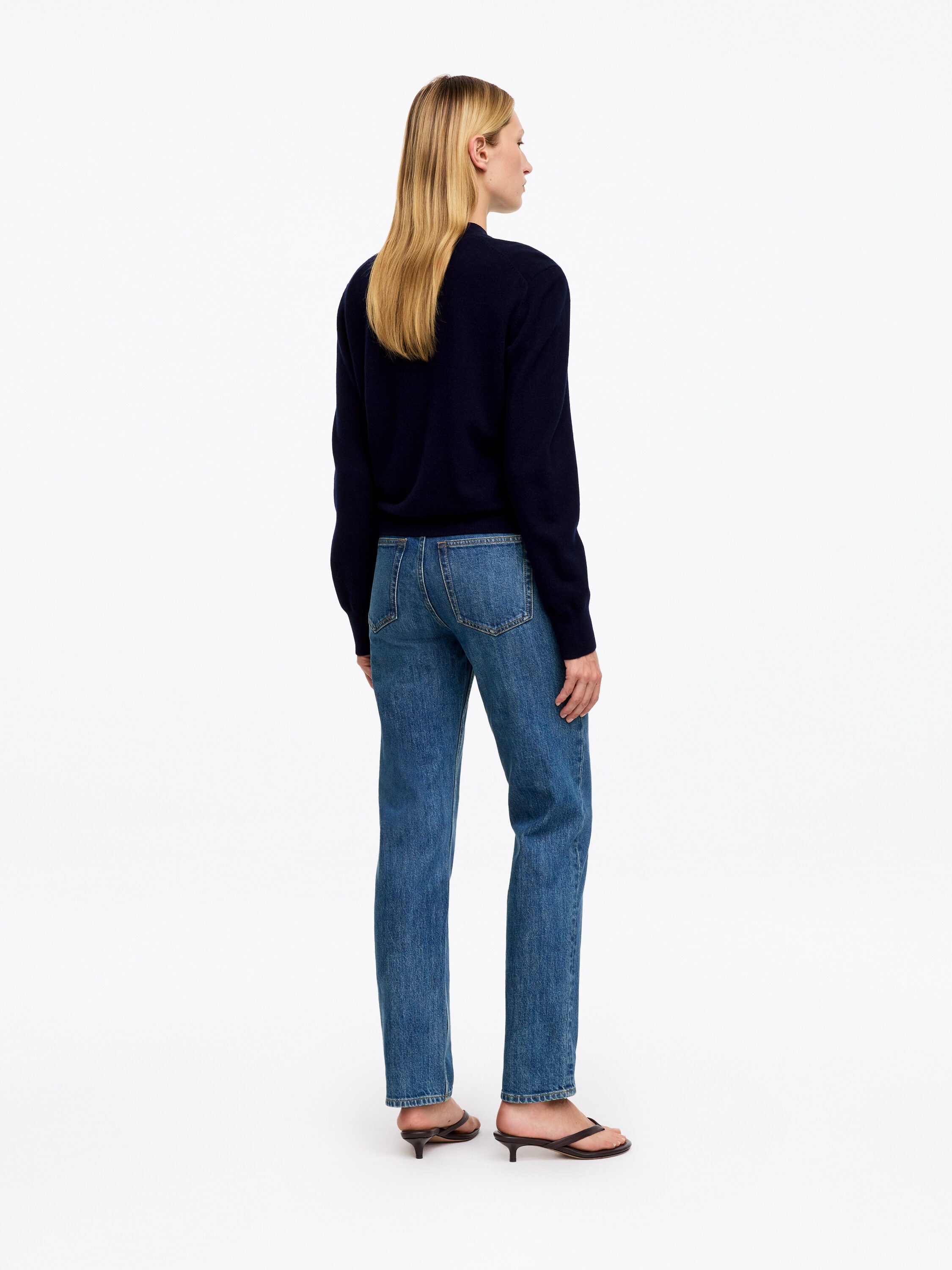 Long Slim Jeans - Blue - Image 4