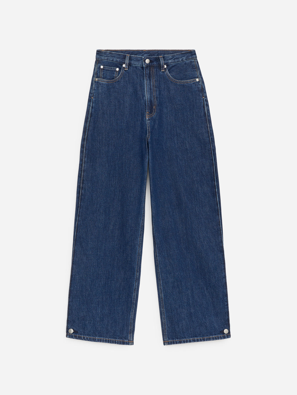 Curved-Leg Jeans - Blue