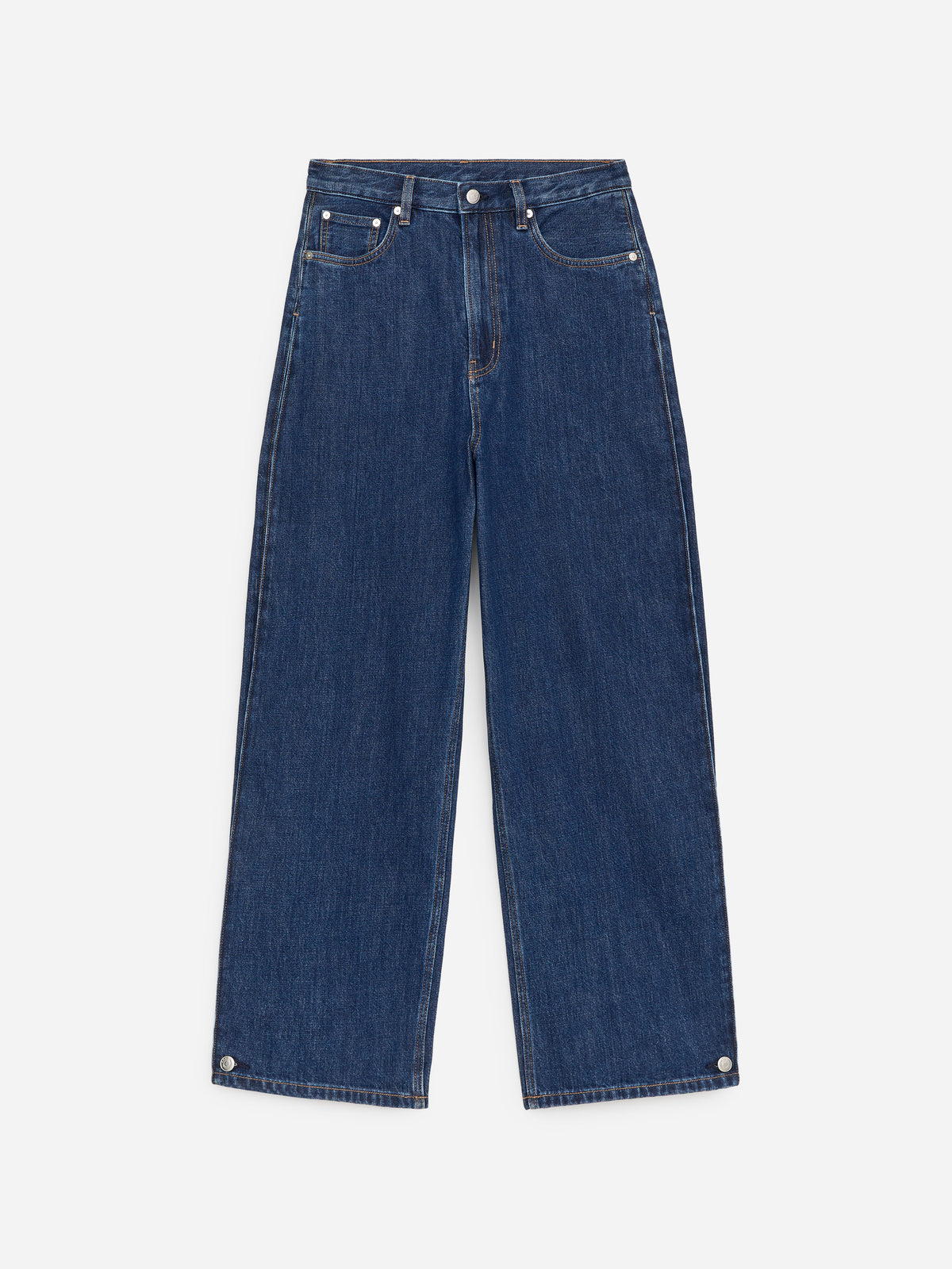 Curved-Leg Jeans - Blue