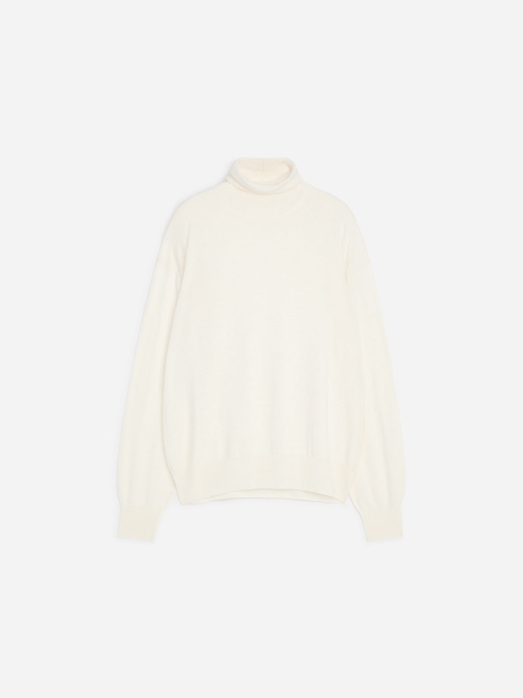 Wool-Lyocell Roll-Neck Jumper - White - Image 5