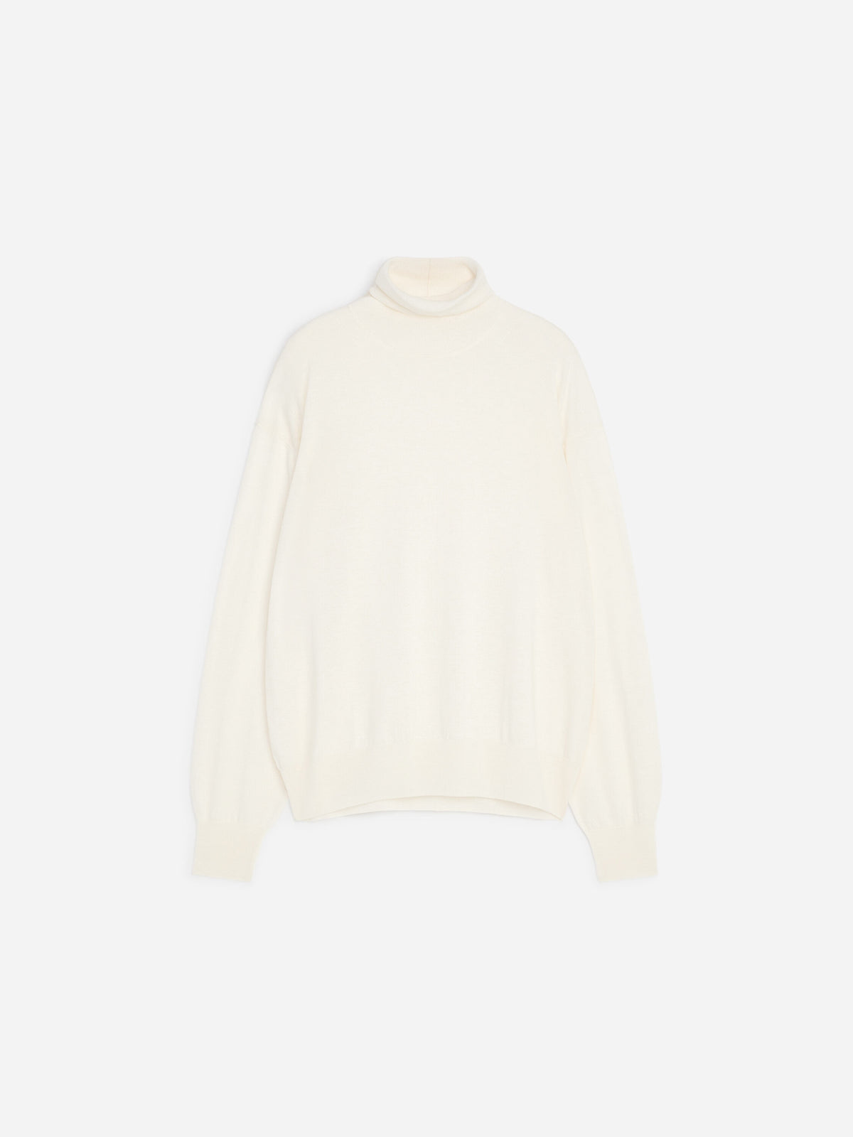 Wool-Lyocell Roll-Neck Jumper - White - Image 5