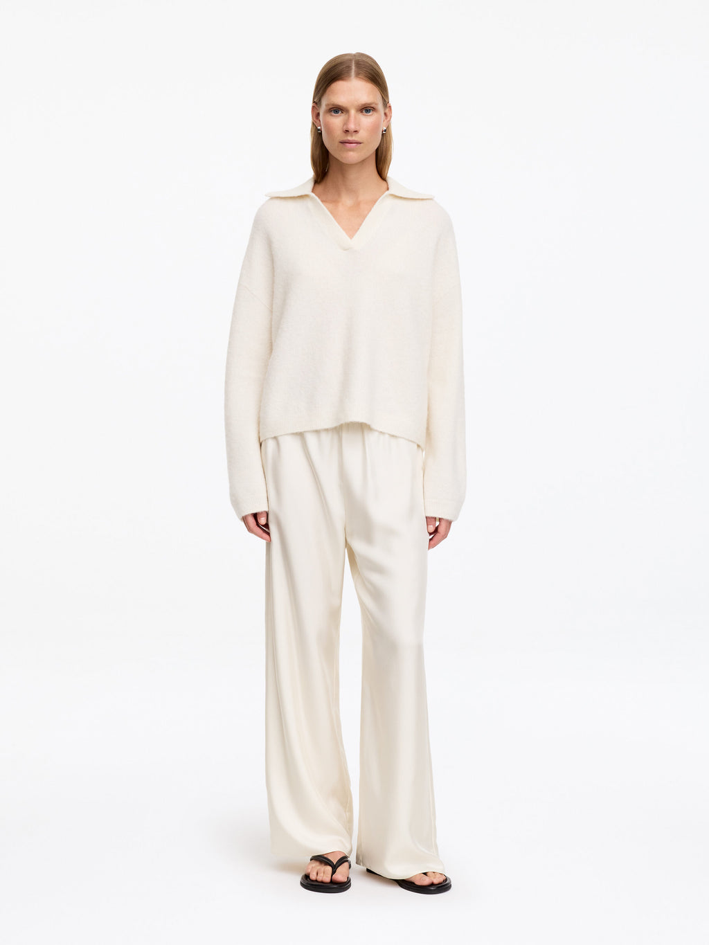 Silk Twill Trousers - White
