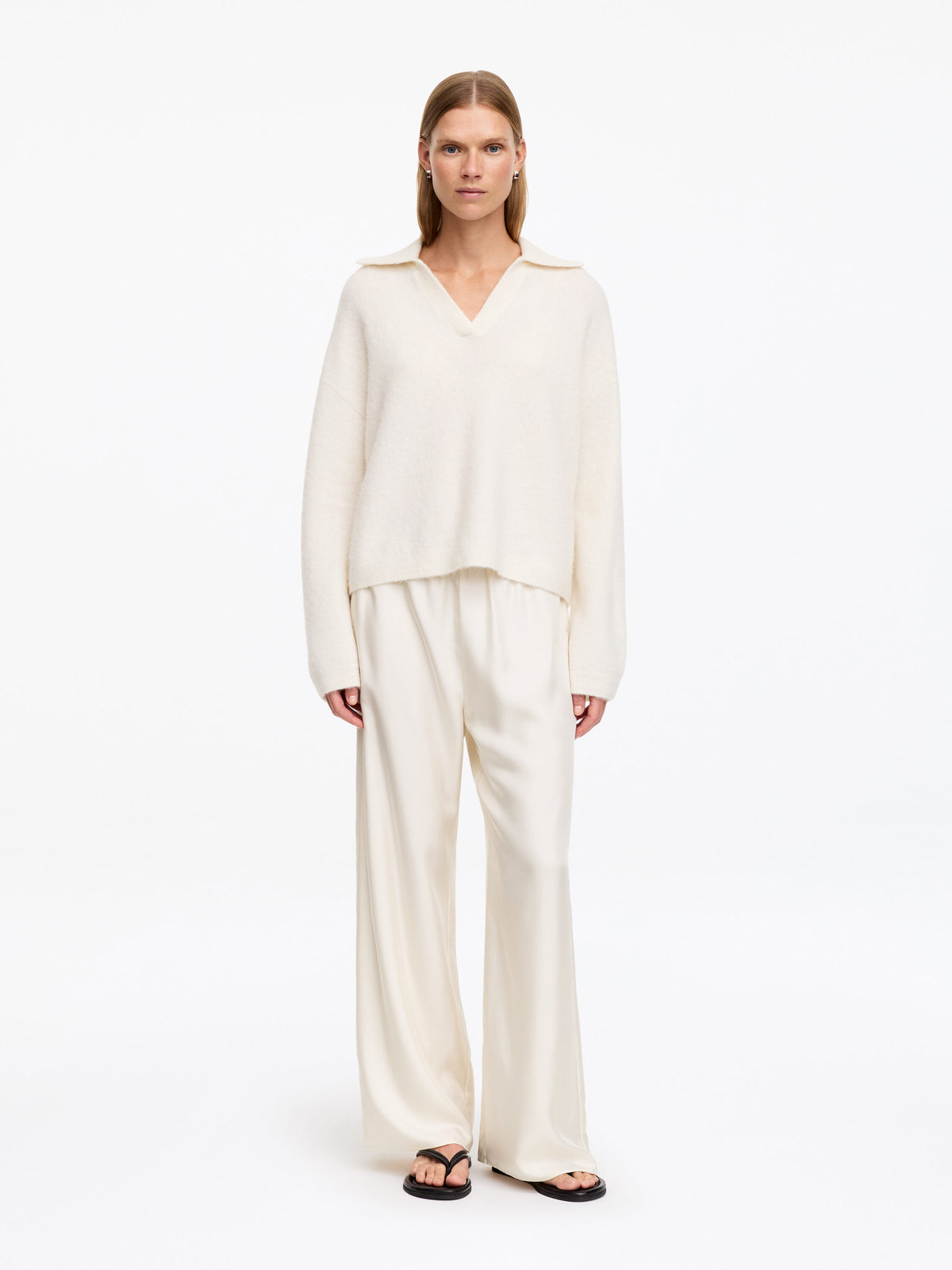 Silk Twill Trousers - White