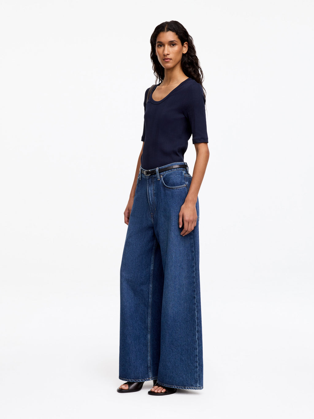 Oversized Wide Jeans - Blue - Image 2