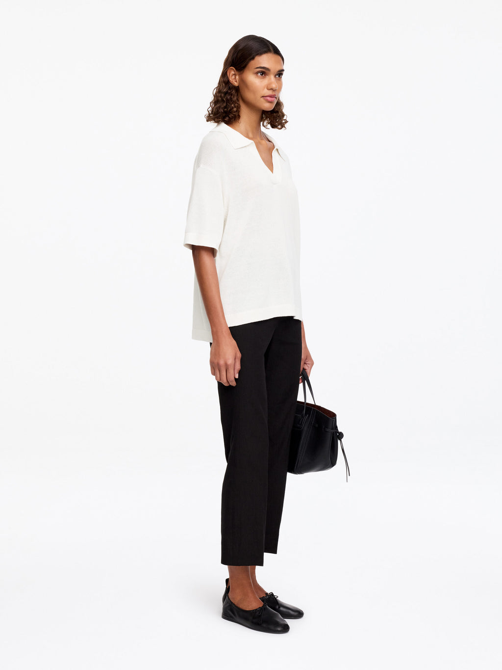 Knitted Polo Jumper - White - Image 2