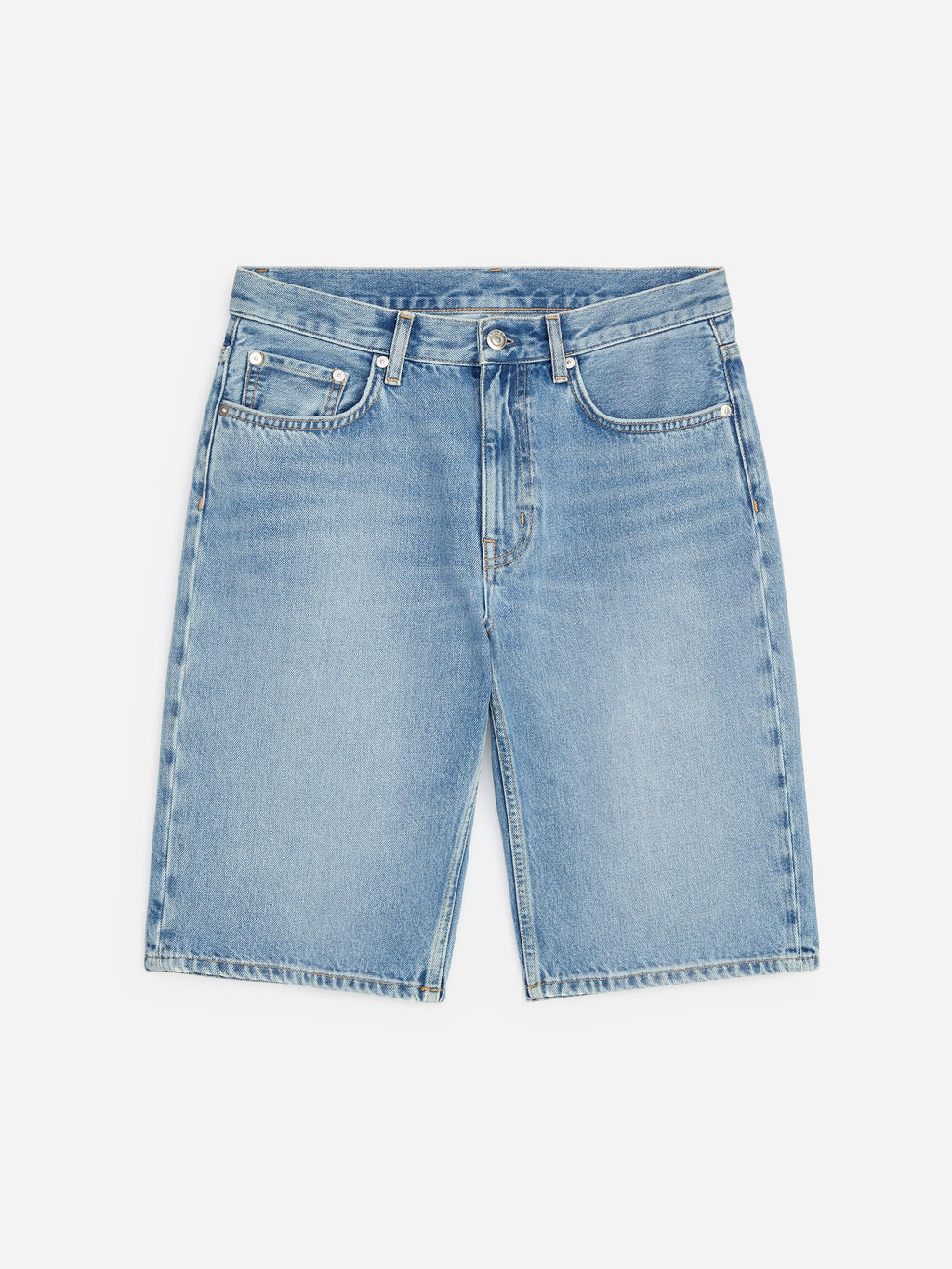Narrow Denim Shorts - Blue - Image 4