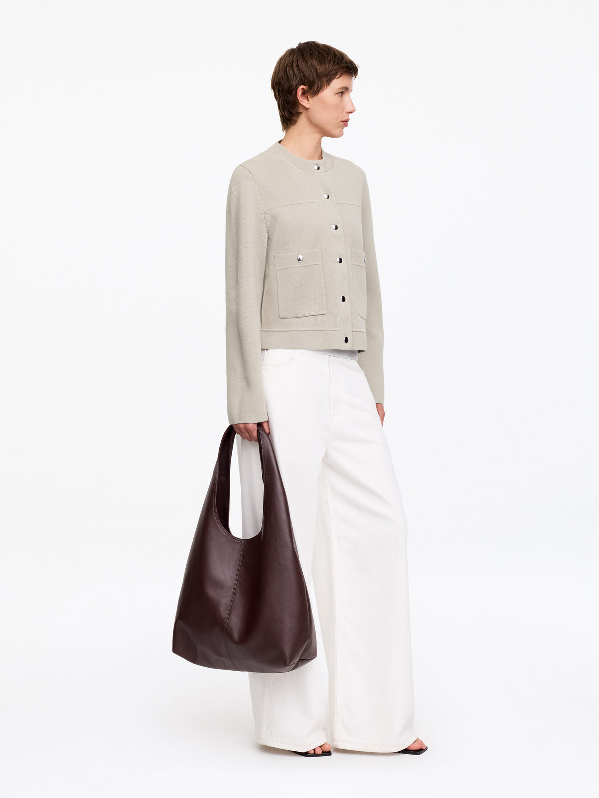 Cotton Cardigan - Beige - Image 2