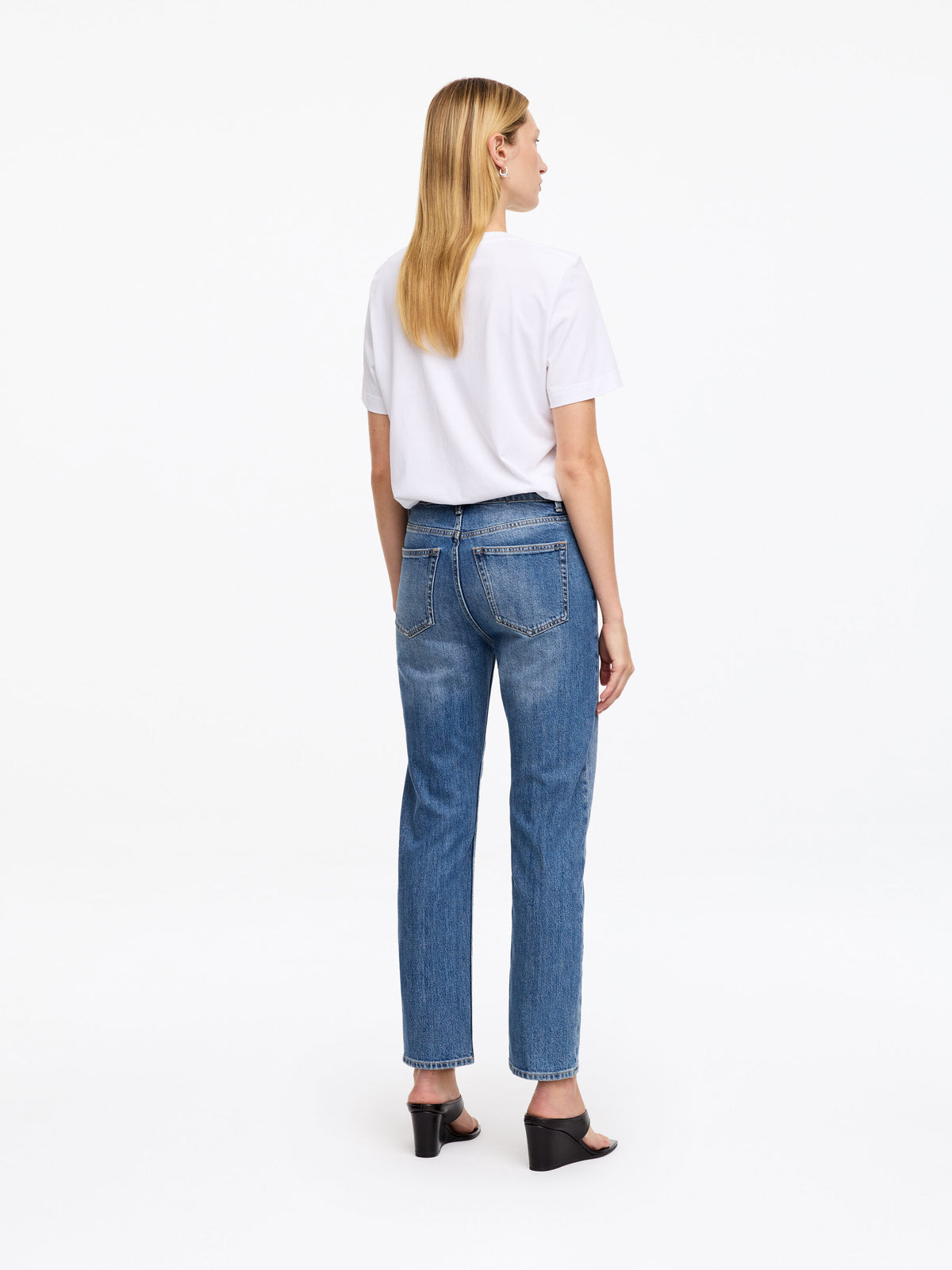 Cropped Slim Jeans - Blue - Image 4
