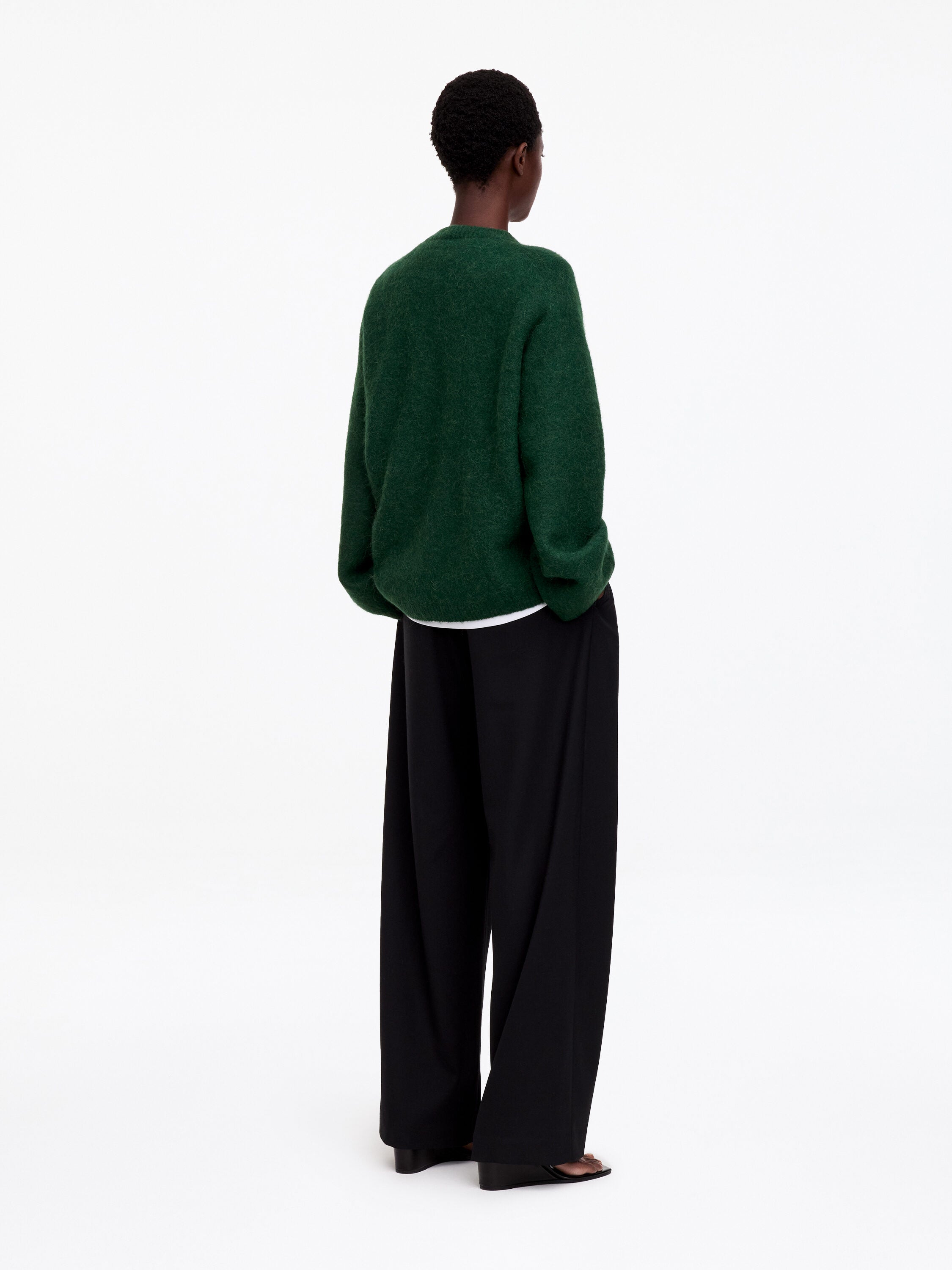 Alpaca-Wool Blend Jumper - Green - Image 3
