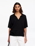 Knitted Polo Jumper - Black