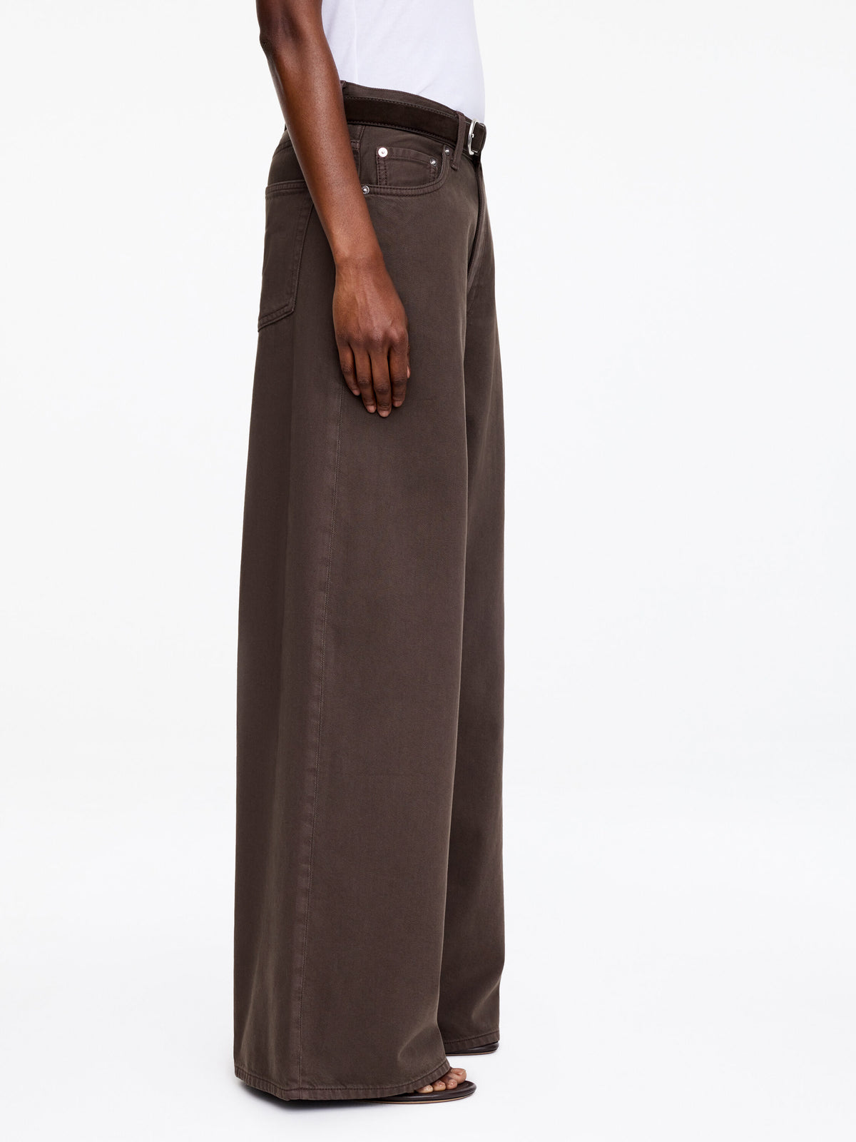 Oversized Wide Jeans - Brown - Image 5