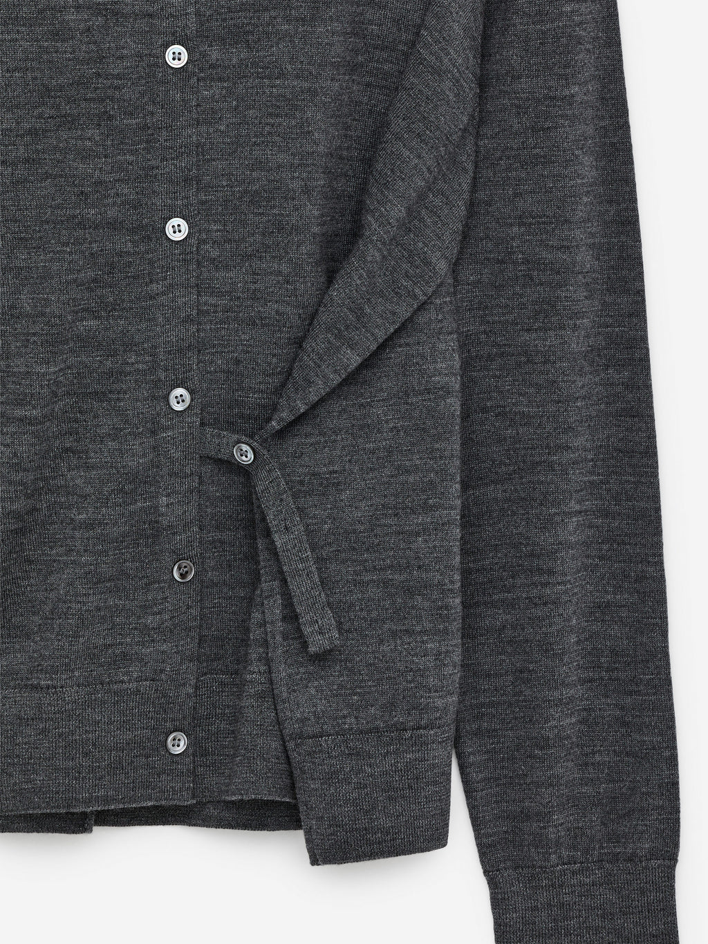 Merino Wool Cardigan - Grey - Image 7